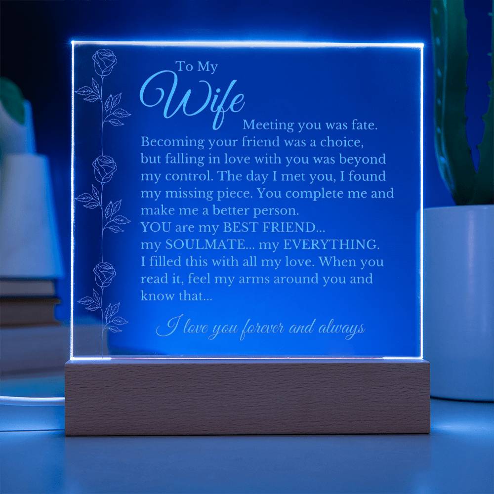 To My Wife - Fate LED Acrylic Plaque