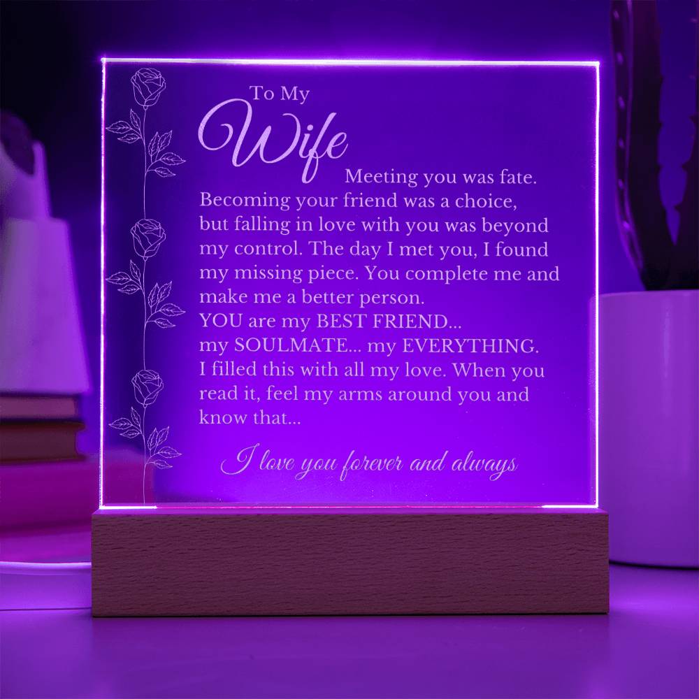 To My Wife - Fate LED Acrylic Plaque