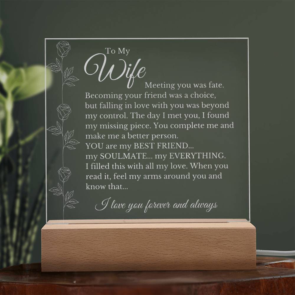 To My Wife - Fate LED Acrylic Plaque