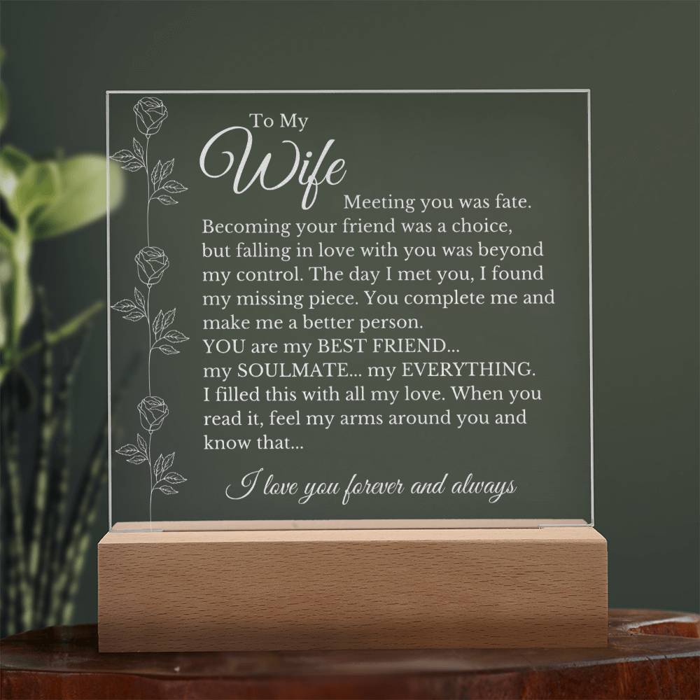 To My Wife - Fate LED Acrylic Plaque