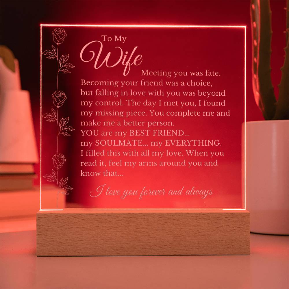 To My Wife - Fate LED Acrylic Plaque