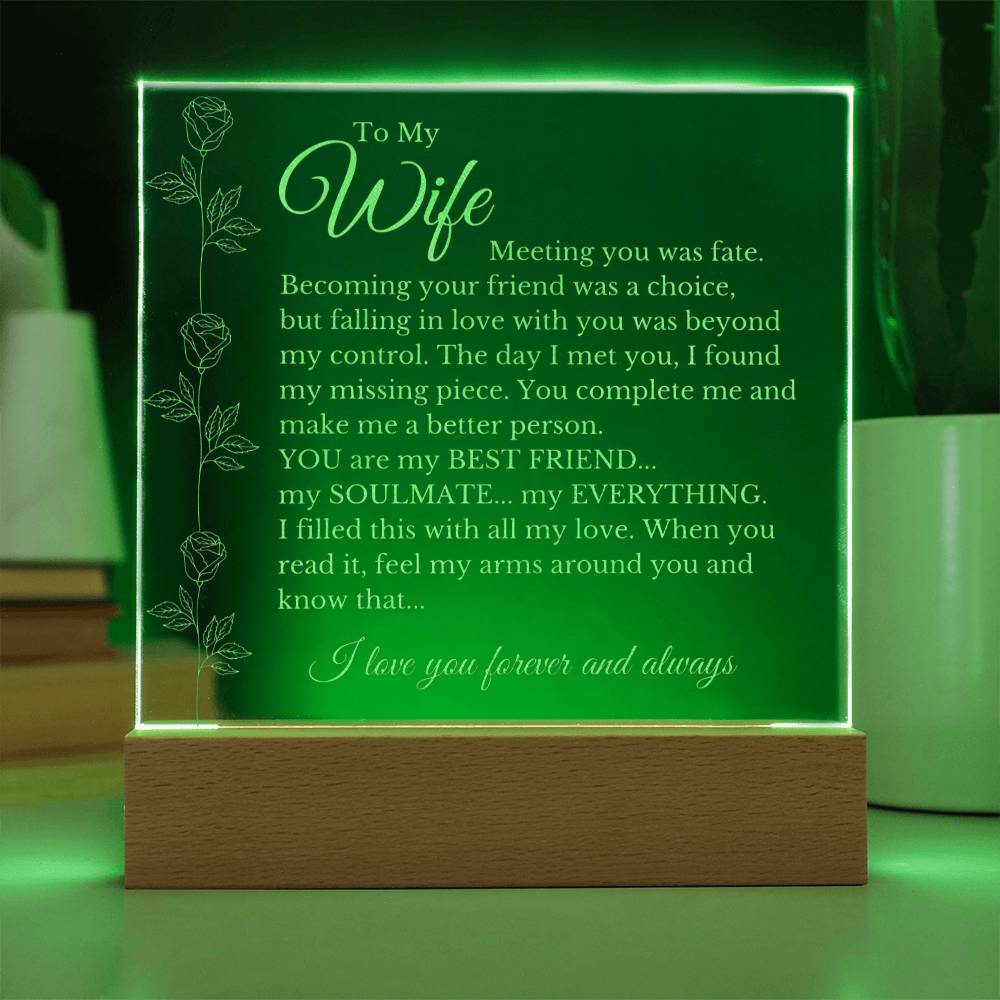 To My Wife - Fate LED Acrylic Plaque