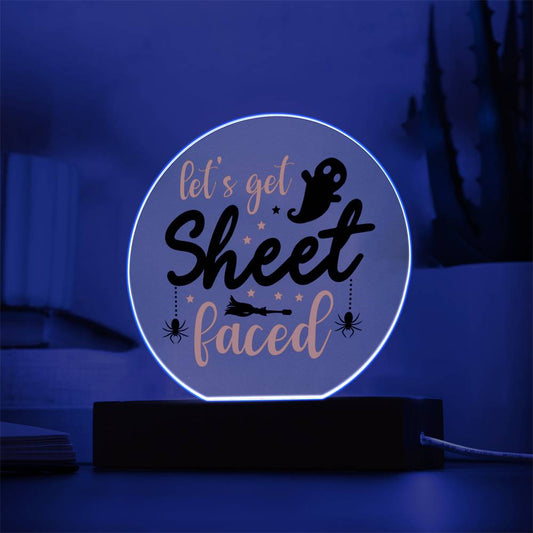 Sheet Faced Acrylic Circle with LED Base