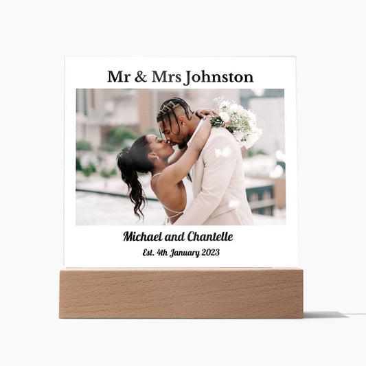 Personalised Wedding Acrylic Square Plaque