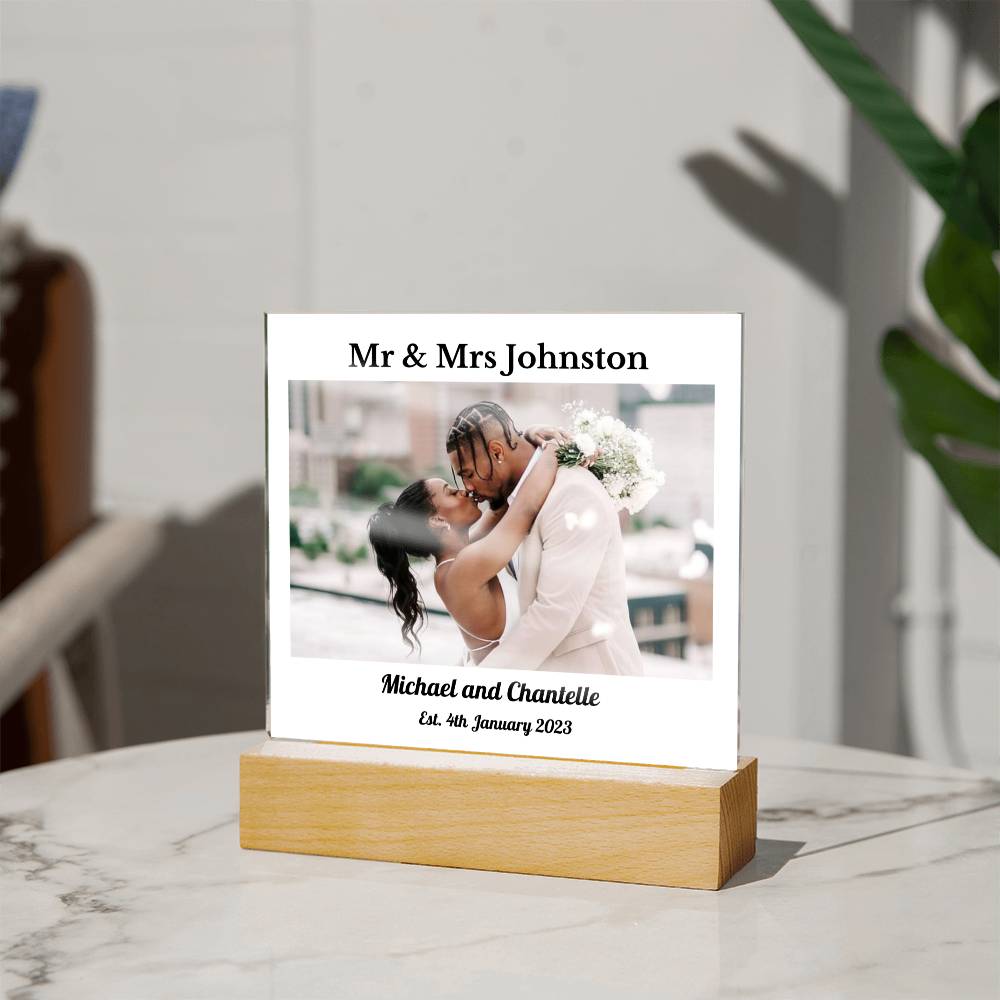 Personalised Wedding Acrylic Square Plaque