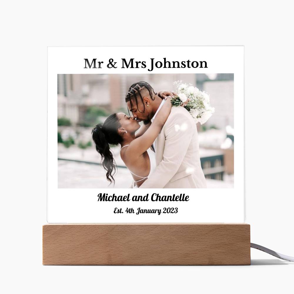 Personalised Wedding Acrylic Square Plaque