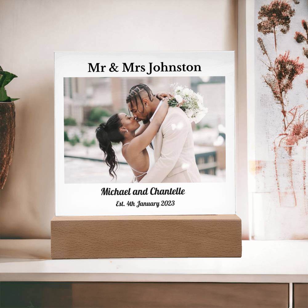 Personalised Wedding Acrylic Square Plaque